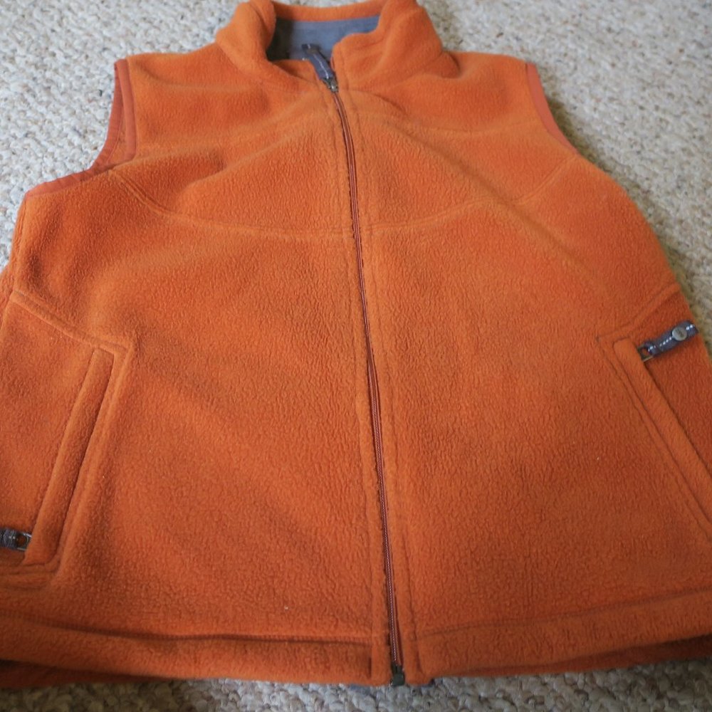 REI orange rust fleece vest, youth M, 10/12